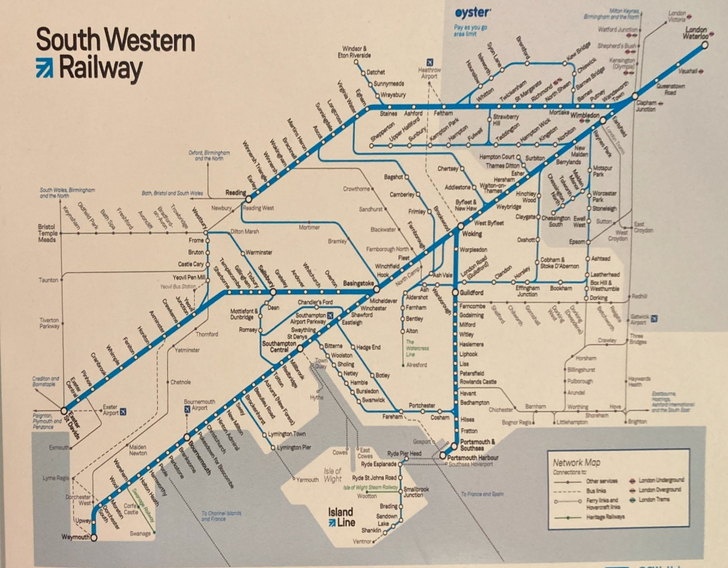 South Western Railwayの路線図