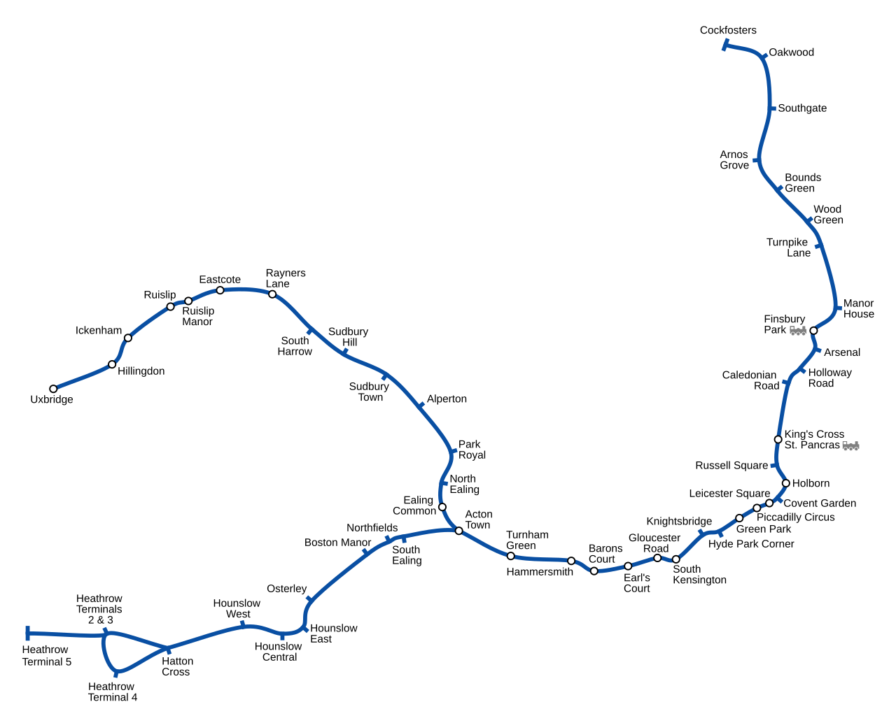 ピカデリーライン路線図