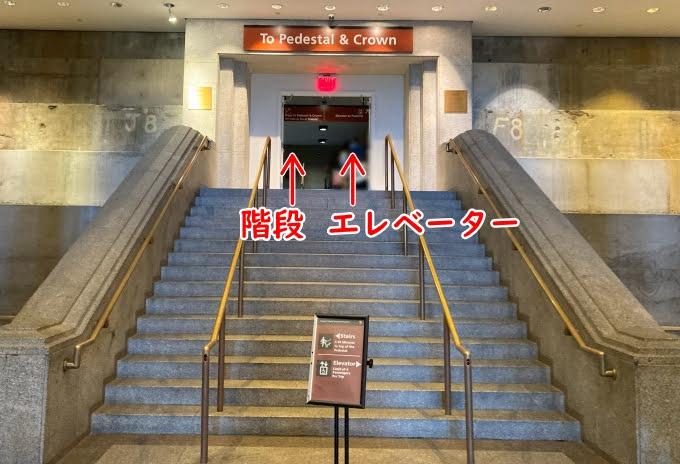 自由の女神内部の階段・エレベーター