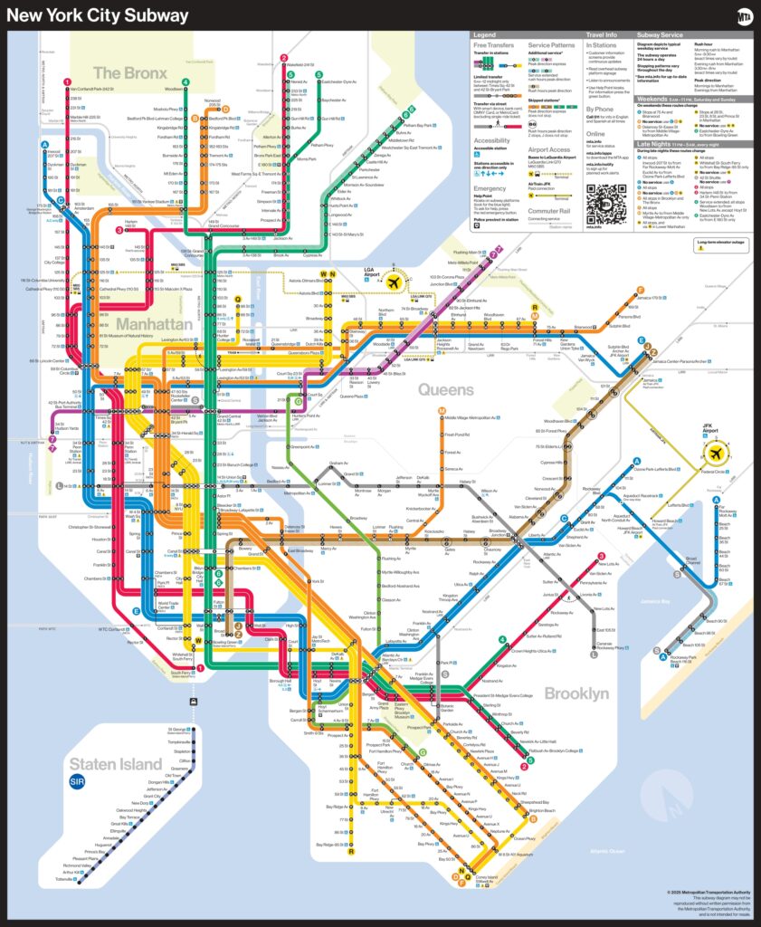 ニューヨーク地下鉄路線図マップ