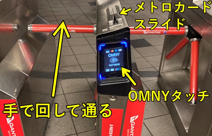 ニューヨーク地下鉄の改札の通り方
