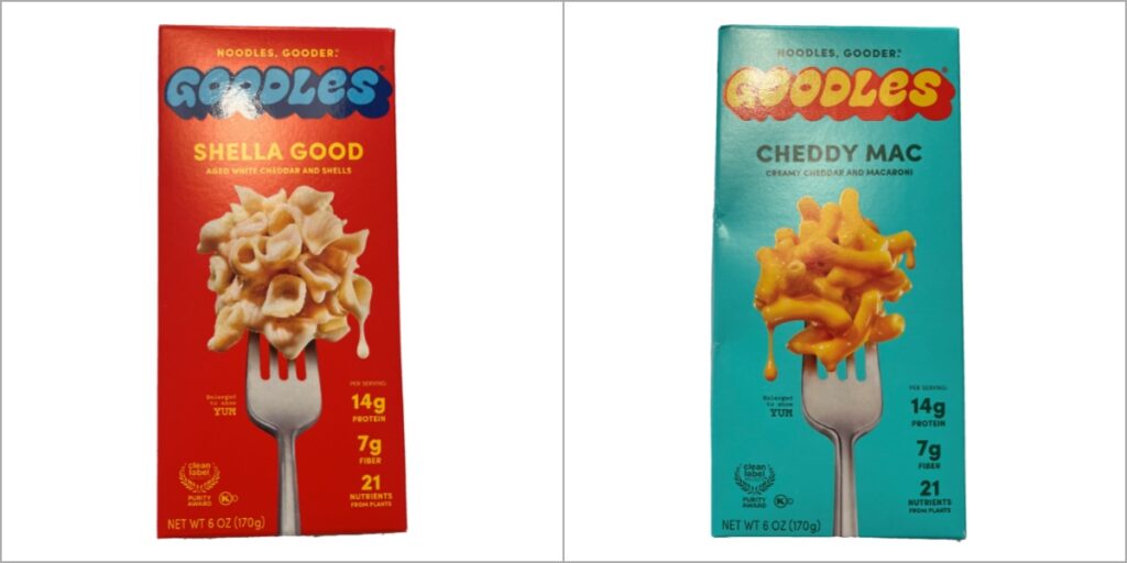 ２種類の味のマカロニ・チーズのパッケージ