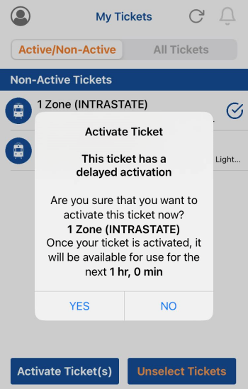 NJの路面電車、Light RailのチケットをActivateする。