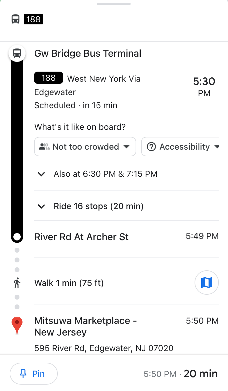 NJバスの経路をGoogleMapで調べる