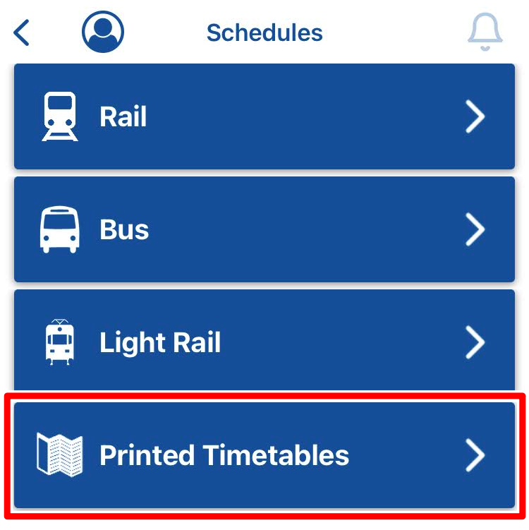 NJ Transit アプリの時刻表と路線図