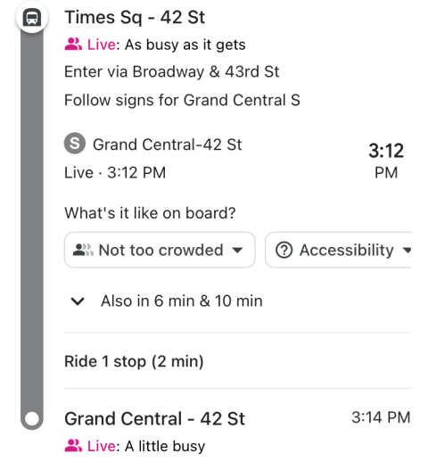 ニューヨーク地下鉄に乗る際はGoogle Mapが便利