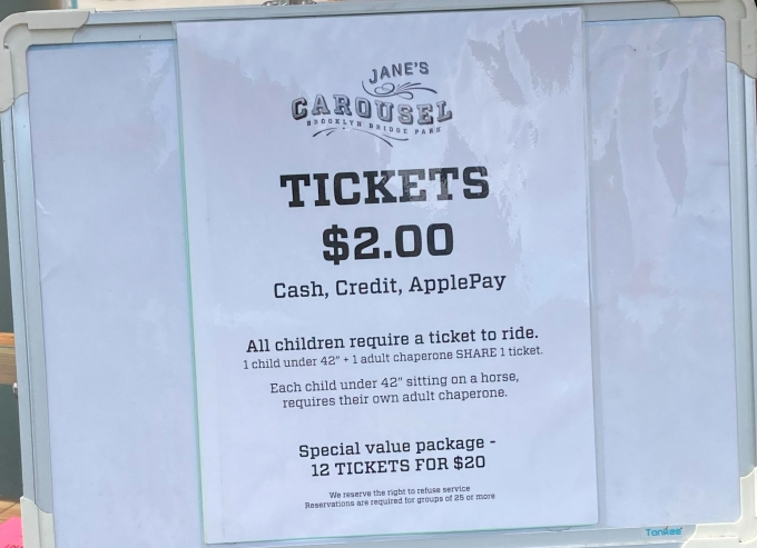 Jane's Carousel のチケット価格