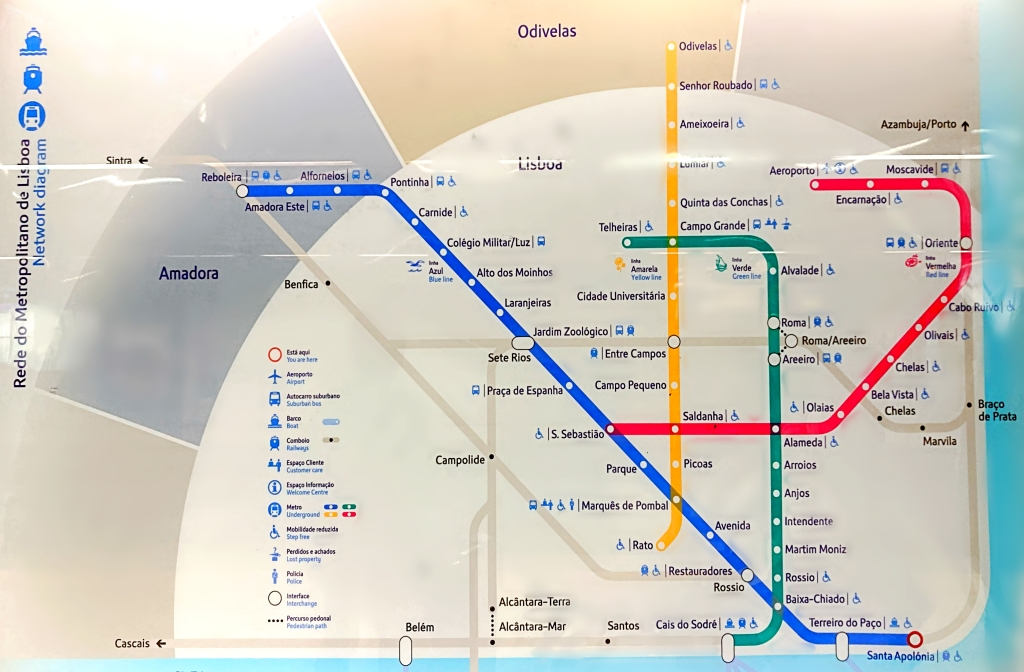 リスボン地下鉄路線図
